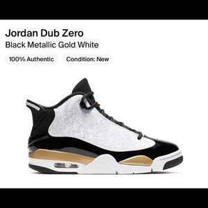 Brand new shoe dub zero black white and gold never been wore and new in box